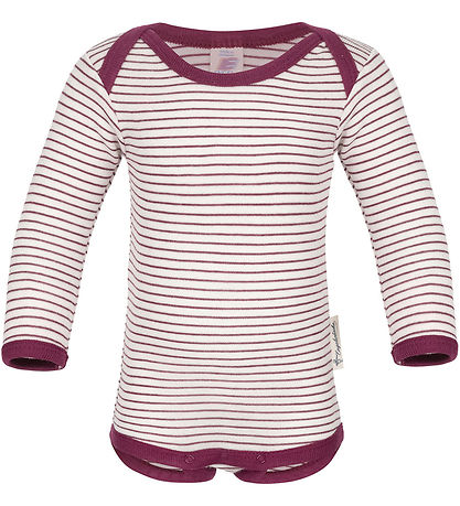 Engel Romper l/s - Wol/Zijde - Natural/Orchid