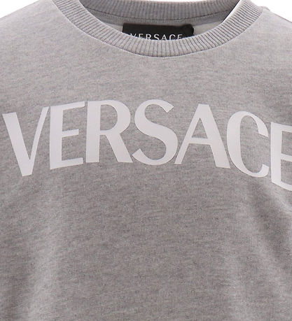 Versace Sweatshirt - Grey Melange w. White Versace Sweatshirt - Grey Melange w. White