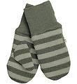 Racing Kids Mittens - Wool/Cotton - Light Seagrass w. Stripes Racing Kids Mittens - Wool/Cotton - Light Seagrass w. Stripes