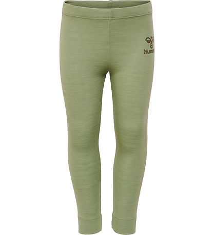 Hummel Leggings - Wool - hmlWolly - Oil Green Hummel Leggings - Wool - hmlWolly - Oil Green