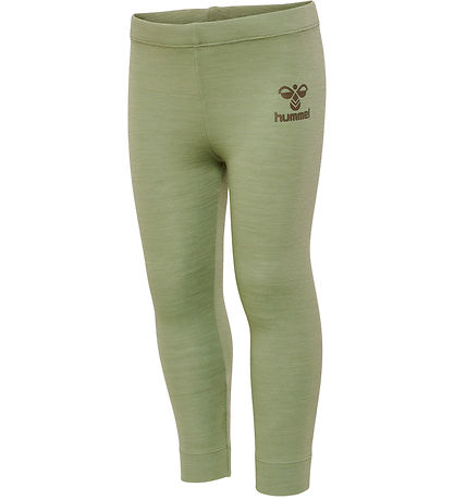 Hummel Leggings - Wool - hmlWolly - Oil Green Hummel Leggings - Wool - hmlWolly - Oil Green
