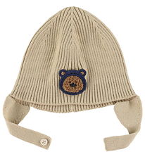 Moncler Beanie - Knitted - Sand w. Soft Toy Moncler Beanie - Knitted - Sand w. Soft Toy