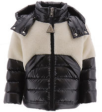 Moncler Down Jacket w. Teddy Fleece - Patrick - Off White/Black Moncler Down Jacket w. Teddy Fleece - Patrick - Off White/Black