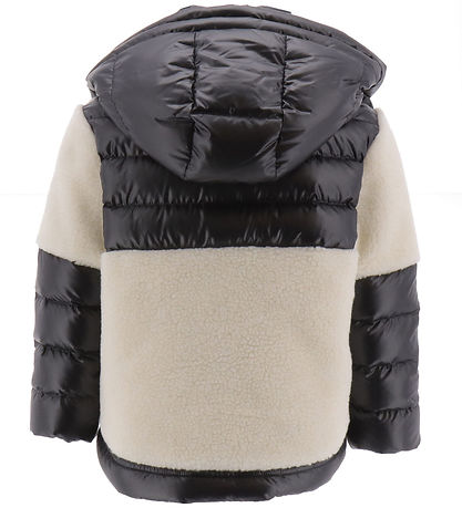 Moncler Down Jacket w. Teddy Fleece - Patrick - Off White/Black Moncler Down Jacket w. Teddy Fleece - Patrick - Off White/Black