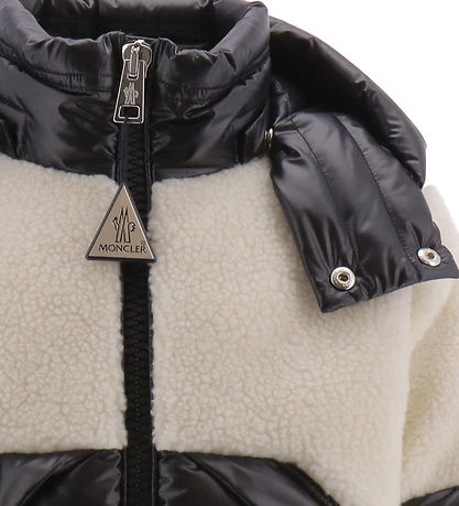 Moncler Down Jacket w. Teddy Fleece - Patrick - Off White/Black Moncler Down Jacket w. Teddy Fleece - Patrick - Off White/Black