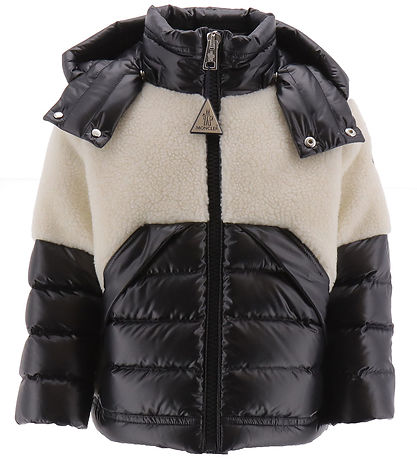 Moncler Down Jacket w. Teddy Fleece - Patrick - Off White/Black Moncler Down Jacket w. Teddy Fleece - Patrick - Off White/Black