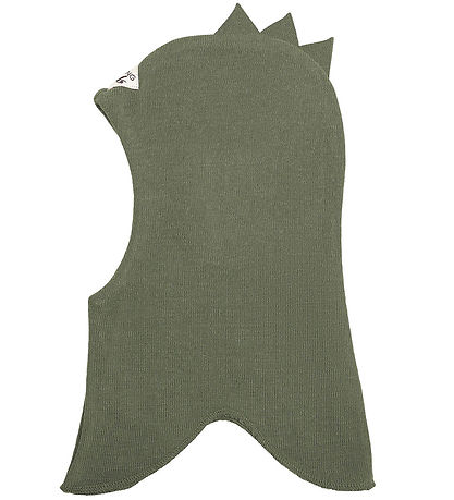 Racing Kids Balaclava - Wool/Cotton - 2-layer - Dark Seagrass w. Racing Kids Balaclava - Wool/Cotton - 2-layer - Dark Seagrass w.