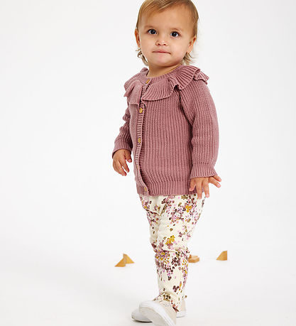 The New Siblings Leggings - TnsHerle - White Swan w. Flowers