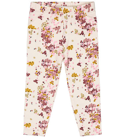 The New Siblings Leggings - TnsHerle - White Swan w. Flowers