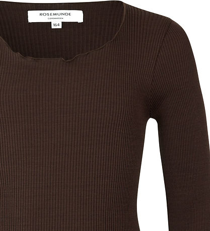 Rosemunde Blouse - Zijde/Katoen - Rib - Black Brown