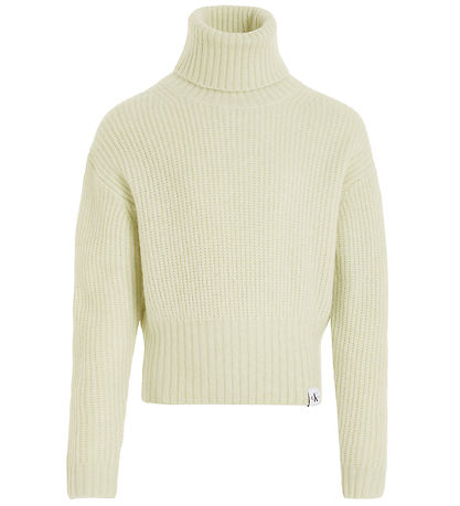 Calvin Klein Blouse - Bijgesneden - Gebreid - Kanarie Green