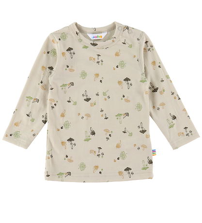Joha Blouse - Wool - Beige w. Mushrooms