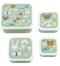 A Little Lovely Company Lunchbox Set - 4 pcs - Joy A Little Lovely Company Lunchbox Set - 4 pcs - Joy