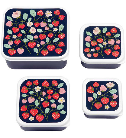 A Little Lovely Company Brotdosen-Set - 4 st. - Erdbeeren A Little Lovely Company Brotdosen-Set - 4 st. - Erdbeeren
