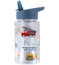 A Little Lovely Company Trinkflasche m. Strohhalme - 450 ml - Fa