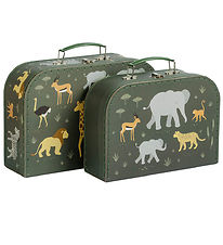 A Little Lovely Company Cardboard Suitcase - 2 pcs - 29x20/25.5x A Little Lovely Company Cardboard Suitcase - 2 pcs - 29x20/25.5x