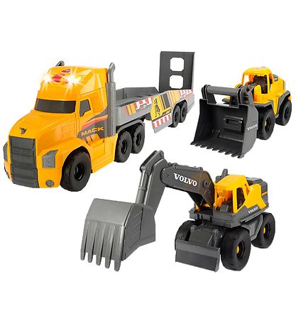 Dickie Toys Lastebil m. Arbeidsbiler - Mack/Volvo Heavy Loader T Dickie Toys Lastebil m. Arbeidsbiler - Mack/Volvo Heavy Loader T