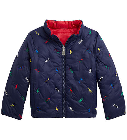 Polo Ralph Lauren Vadderad jacka - Vändbar - Röd/Marinblå m. Log