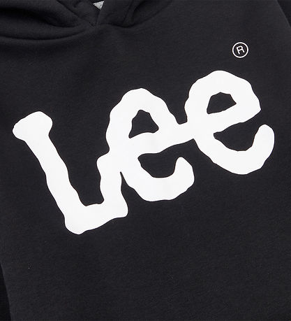 Lee Hoodie - vinglig grafik - Svart/Vit