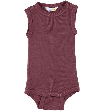 Joha Romper mouwloos - Rib - Wol/Zijde - Bordeaux