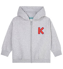 Kenzo Cardigan - Grey Melange w. Orange Kenzo Cardigan - Grey Melange w. Orange