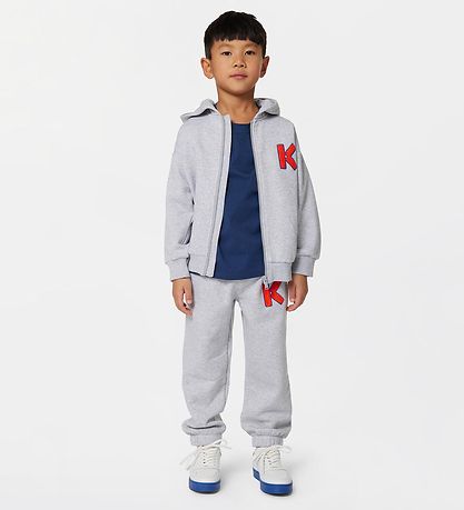 Kenzo Cardigan - Grey Melange w. Orange Kenzo Cardigan - Grey Melange w. Orange