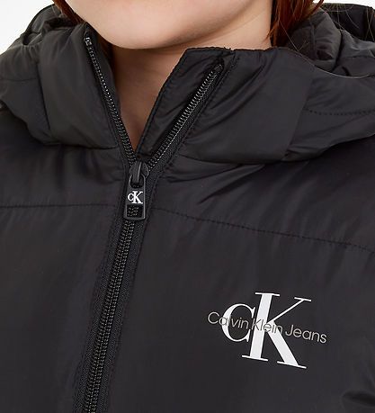Calvin Klein Fóðraður jakki - CK Short Puffer - Svart