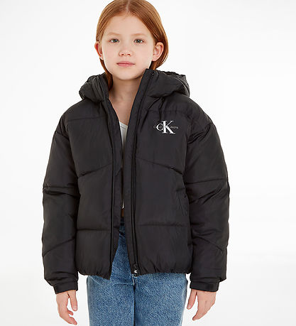 Calvin Klein Fóðraður jakki - CK Short Puffer - Svart