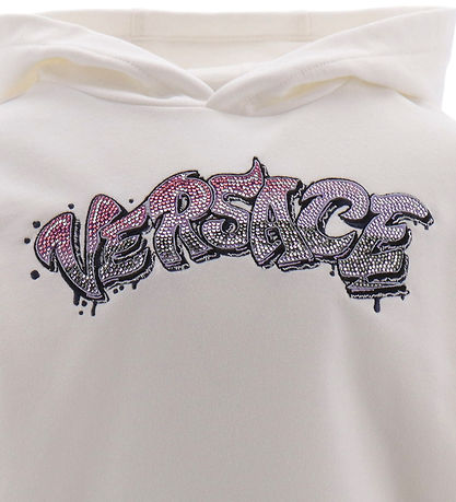 Versace Hoodie - White w. Rhinestone