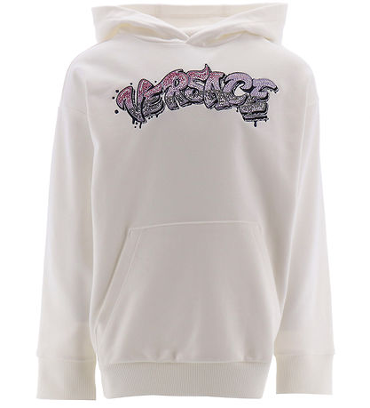 Versace Hoodie - White w. Rhinestone