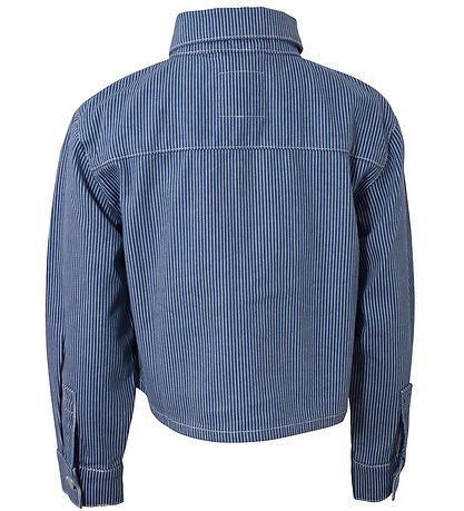 Hound Jacket - Cropped - Striped - Off White/Light Blue
