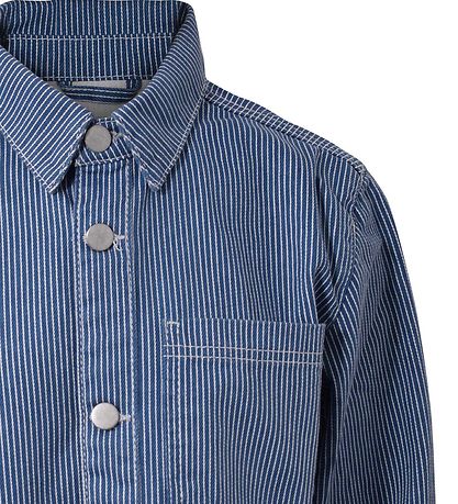 Hound Jacket - Cropped - Striped - Off White/Light Blue