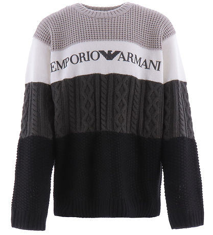 Emporio Armani Tröja - Akryl/Ull - Ränder Beige