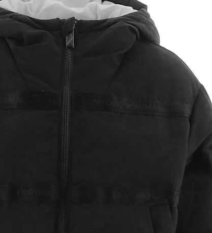 Emporio Armani Steppjacke - Schwarz m. Logo-Streifen Emporio Armani Steppjacke - Schwarz m. Logo-Streifen