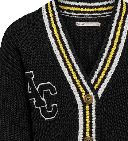 Kids Only Cardigan - Knitted - KogFia - Black/w. Cloud d