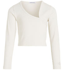 Calvin Klein Blouse - Cropped - Rib - Ivory Calvin Klein Blouse - Cropped - Rib - Ivory