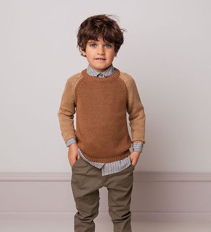 MarMar Blouse - Gebreid - Modaal Mix - Taka - Dark Fudge-blok