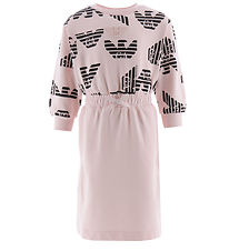 Emporio Armani Sweatkleid - Rosa/Schwarz m. Logos Emporio Armani Sweatkleid - Rosa/Schwarz m. Logos
