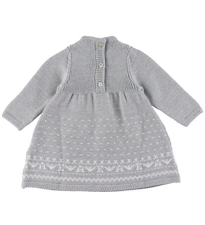 Emporio Armani Kleid - Wolle - Grau Meliert m. Weiß Emporio Armani Kleid - Wolle - Grau Meliert m. Weiß