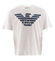 Emporio Armani T-shirt - White w. Navy Emporio Armani T-shirt - White w. Navy