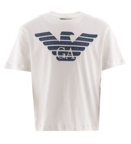 Emporio Armani T-Shirt - Weiß m. Navy Emporio Armani T-Shirt - Weiß m. Navy