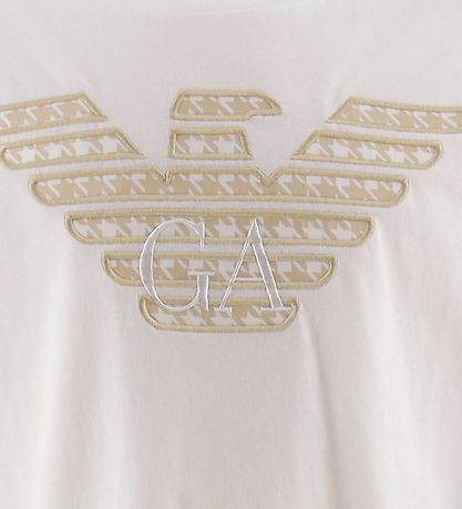 Emporio Armani T-paita - Valkoinen/Beige M. Logo