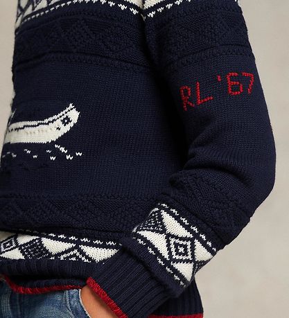 Polo Ralph Lauren Blouse - Knitted - Navy w. White
