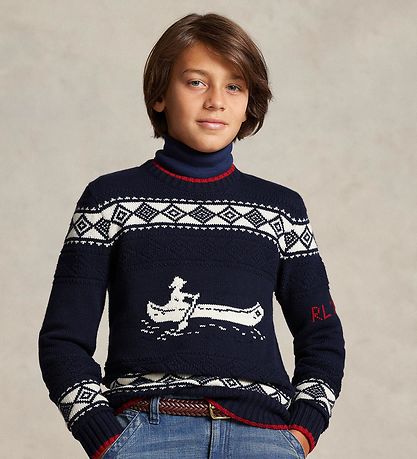 Polo Ralph Lauren Blouse - Knitted - Navy w. White