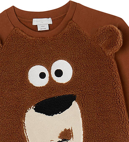 Stella McCartney Kids Collegegenser - Brun m. Bjørn/Fleece Stella McCartney Kids Collegegenser - Brun m. Bjørn/Fleece