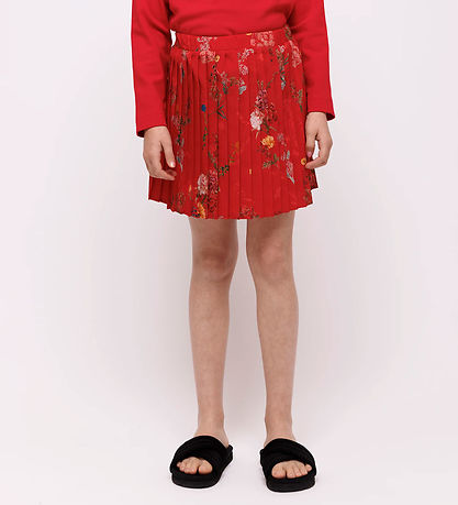 Christina Rohde Skirt - Red w. Flowers
