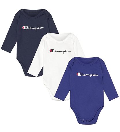 Champion Bodysuit l/s - 3-Pack - Blue/White/Black Champion Bodysuit l/s - 3-Pack - Blue/White/Black