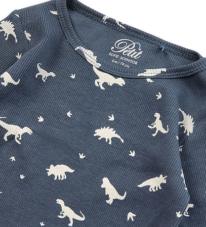 Petit by Sofie Schnoor Bluse - Rib - Navy m. Dinos