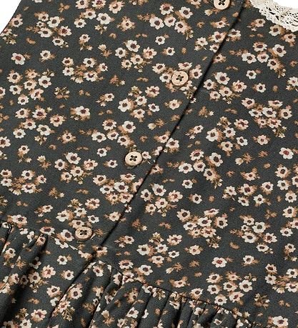 Wheat Dress - Elma - Black Coal Flowers