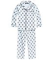 Polo Ralph Lauren Pyjamas - Vit/Ljusblårandig m. Gosedjur